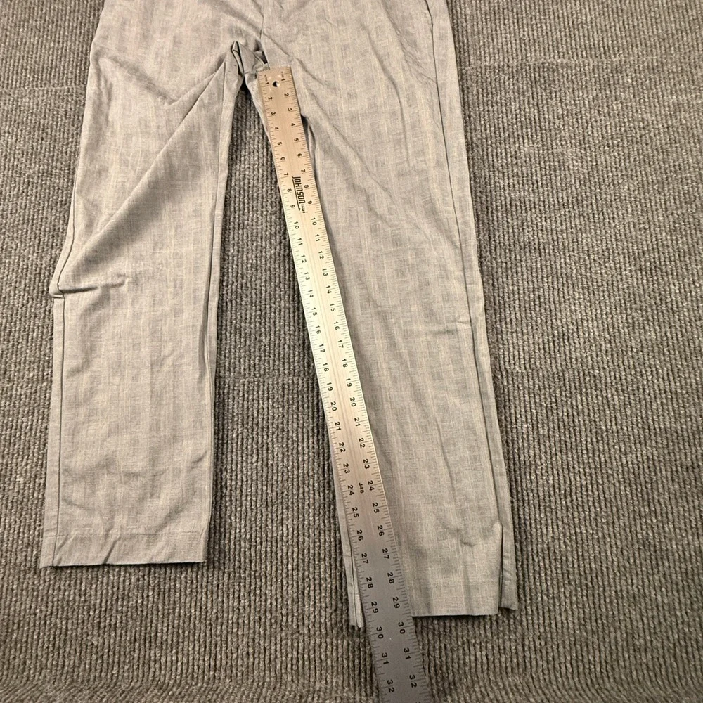 Banana Republic Mens 35x32 Tailored Slim Downtown Plaid Cotton Pants Grey 973528
